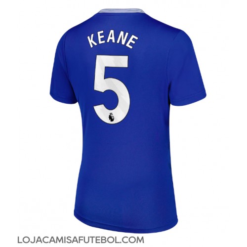 Camisa de Futebol Everton Michael Keane #5 Equipamento Principal Mulheres 2024-25 Manga Curta